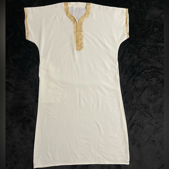 Elegant Cream and Gold Tunic Thobe - Picture 1 of 1